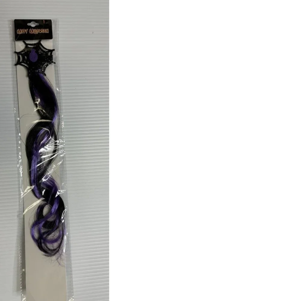 Hair Extensions Halloween Purple Spider Web Synthetic Hair 12